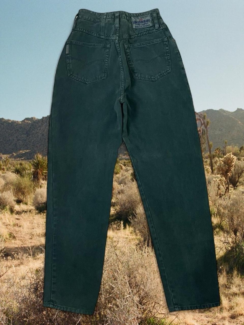 Vintage 1980s 90s Union Bay Ultra High Waisted Green Jeans